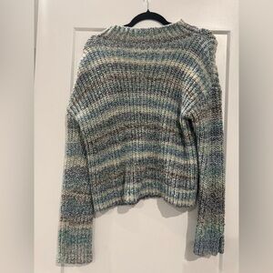 LOFT Multicolor Striped Cowl Neck Sweater